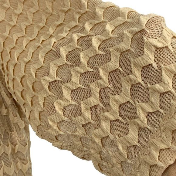 Sharagano Plus Size 24W Cafe Textured Zig Zag Belted Dress EUC $118 2458 Crochet - Picture 5 of 14